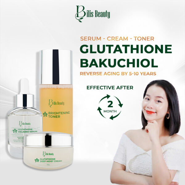 Serum, Cream, Toner Glutathione Bakuchiol - Removes dark spots & wrinkles, anti-aging, look 5-10 years younger