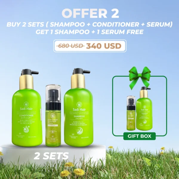 Combo 2 SADI HAIR hair care - Shampoo, Conditioner, Spray